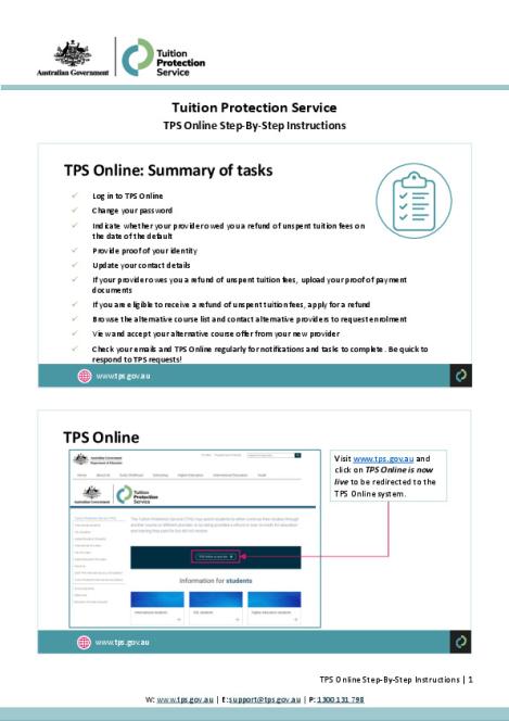 TPS Online Step-By-Step Instructions - Department of Education ...
